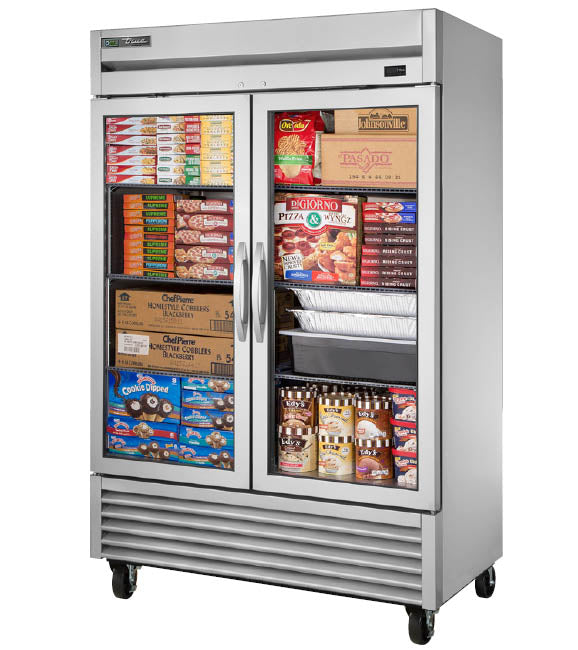 True Manufacturing, T-49FG-HC~FGD01, Congelador, Vertical, 115V, Dos Secciones, Puerta de Cristal