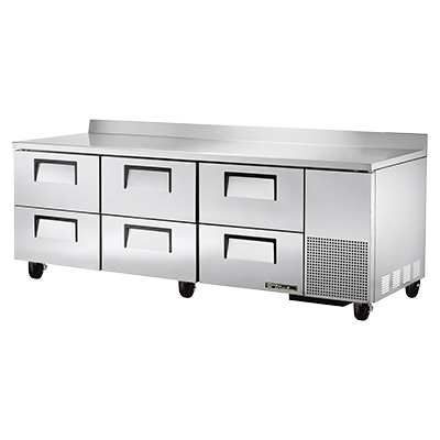 True Manufacturing, TWT-93D-6-HC, Mostrador Refrigerado, Encimera, 115V, (2) Contenedores de 12" X 20" X 8" Por Cajón, Hecho en EE. UU.