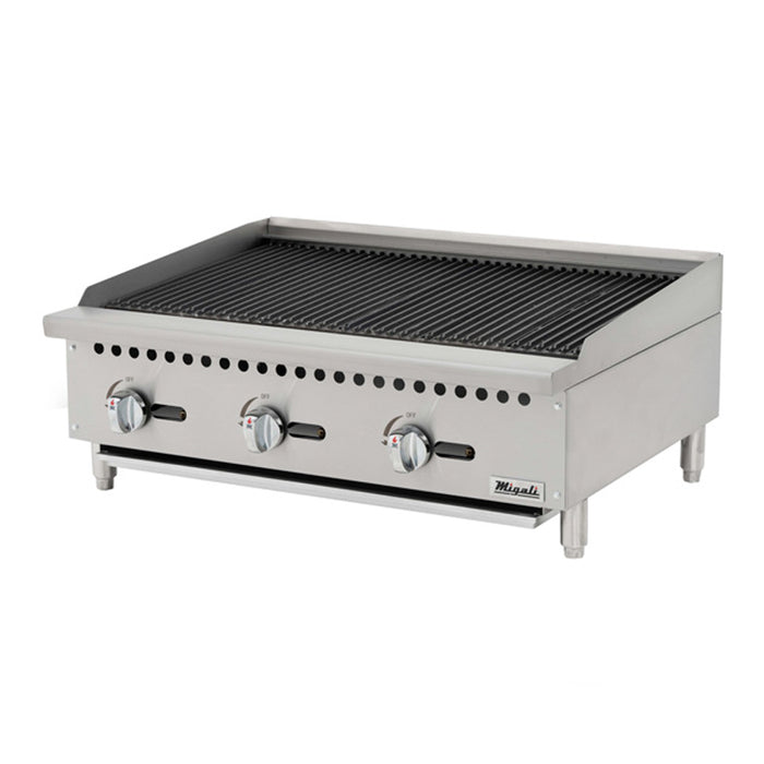 Migali, C-CR36, Commercial Counter-top Char-Rock Broiler