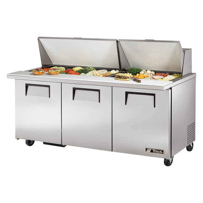 True Mfg. - General Foodservice TSSU-72-30M-B-ST-HC Mega Top Sandwich / Salad Preparation Refrigerator