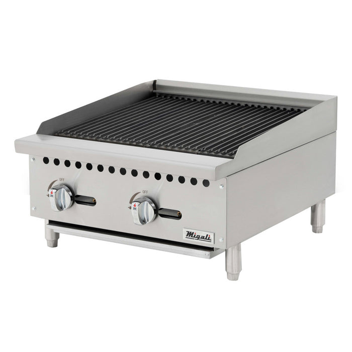 Migali, C-CR24, Commercial Counter-top Char-Rock Broiler