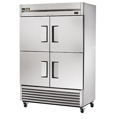 True Manufacturing, TS-49-4-HC, Refrigerador, de Alcance, 115V, Dos Secciones, Puerta de Acero Inoxidable