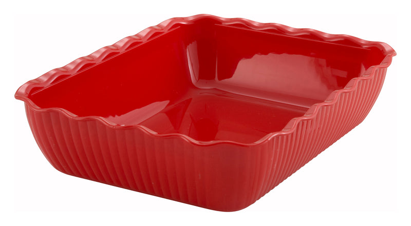 Winco, CRK-13R, Salad Crock, Plastic, Red, Rectangular
